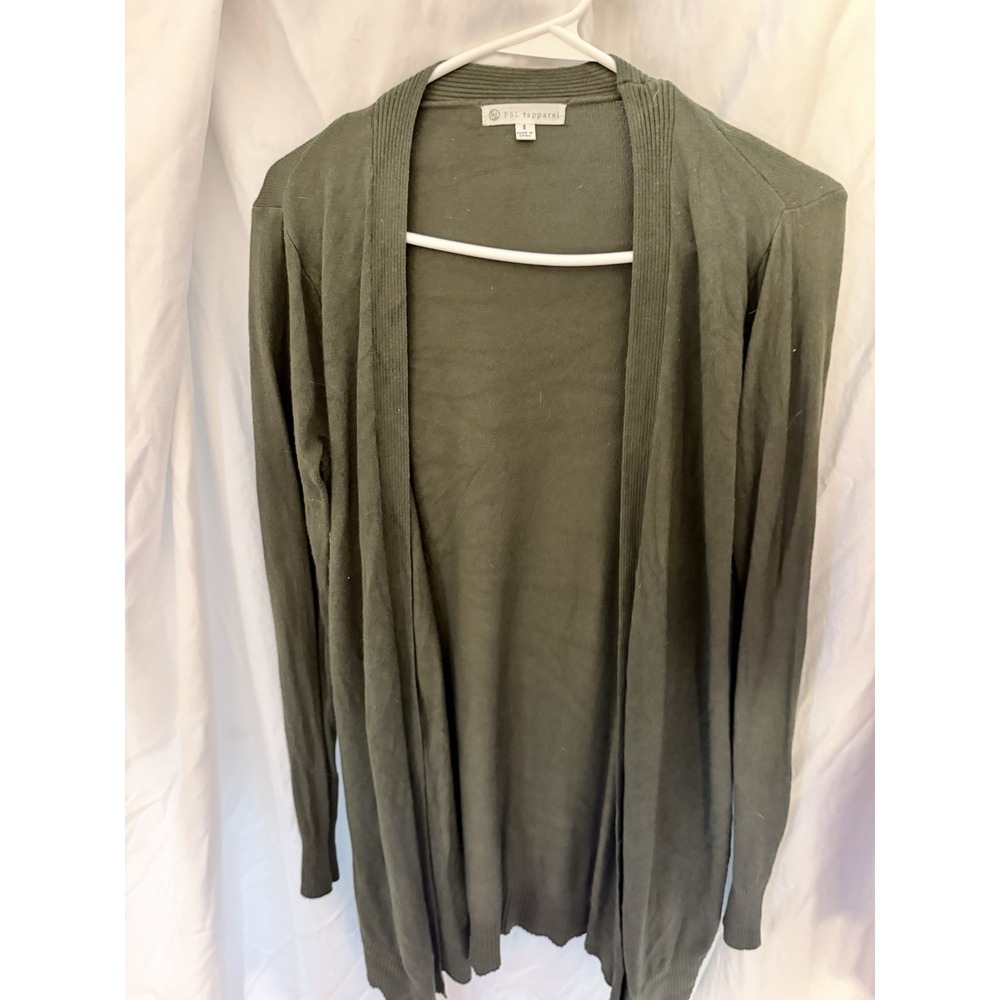 fsl apparel Green Open Front Cardigan Small